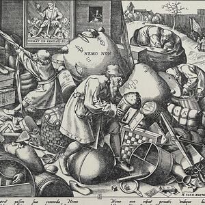 Pieter Bruegel, Everyman, Engraving, Print, Bookplate, Art, ~ 241229-WH 70